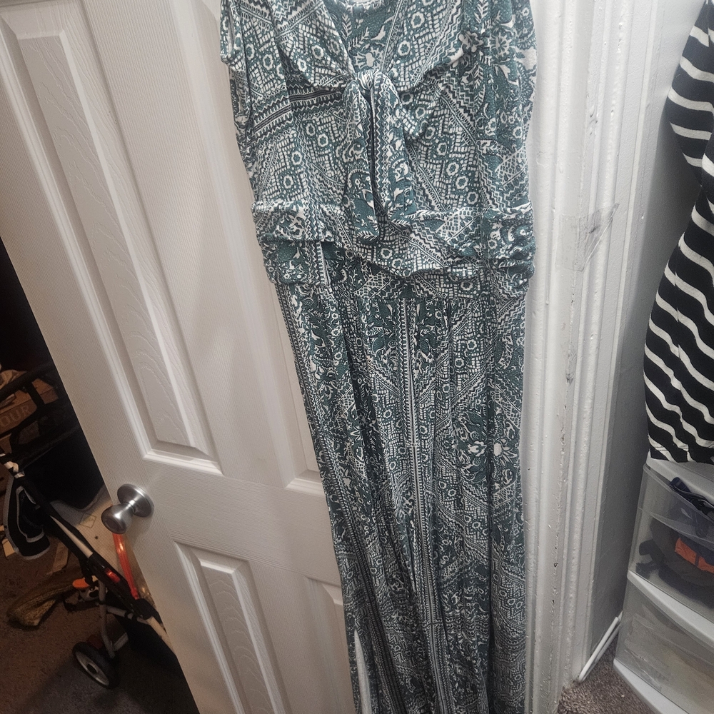 Green Patterned Maxi Dress